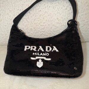 Prada Re-edition 2000 Sequins Mini Hobo Bag